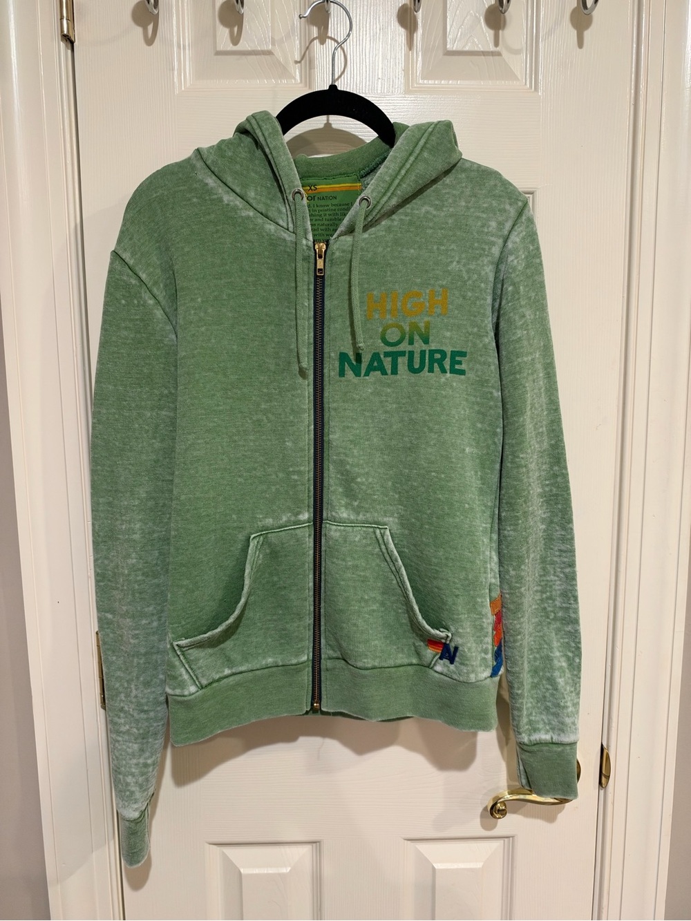 Aviator Nation Green 'High On Nature' Zip Hoodie - Picture 2 of 4